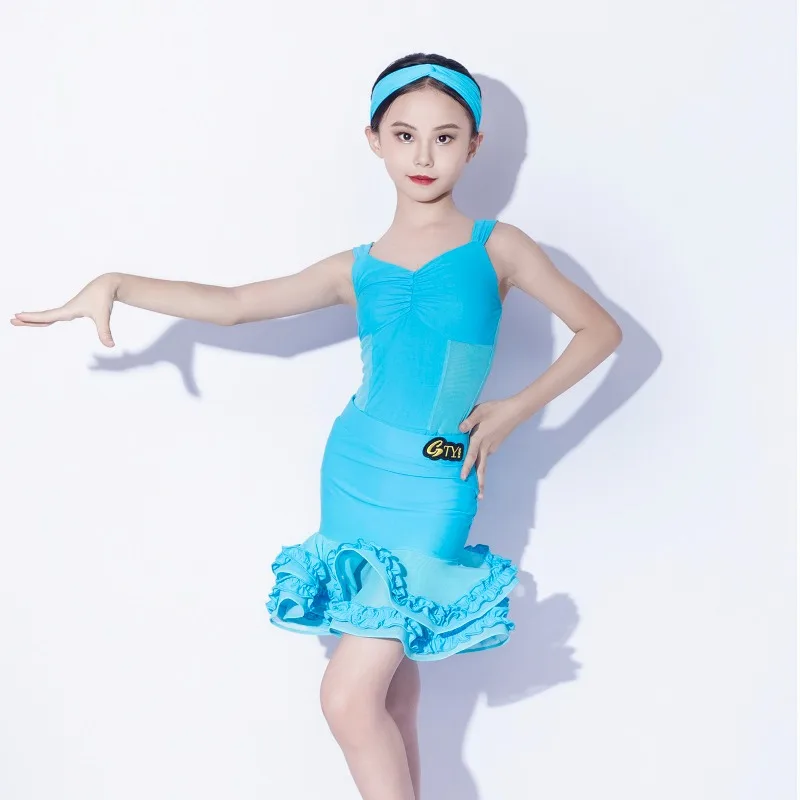 

Индивидуальный пошив: детское платье для латиноамериканских танцев GTYDANCE с коротким рукавом, комплект для тренировок и выступлений