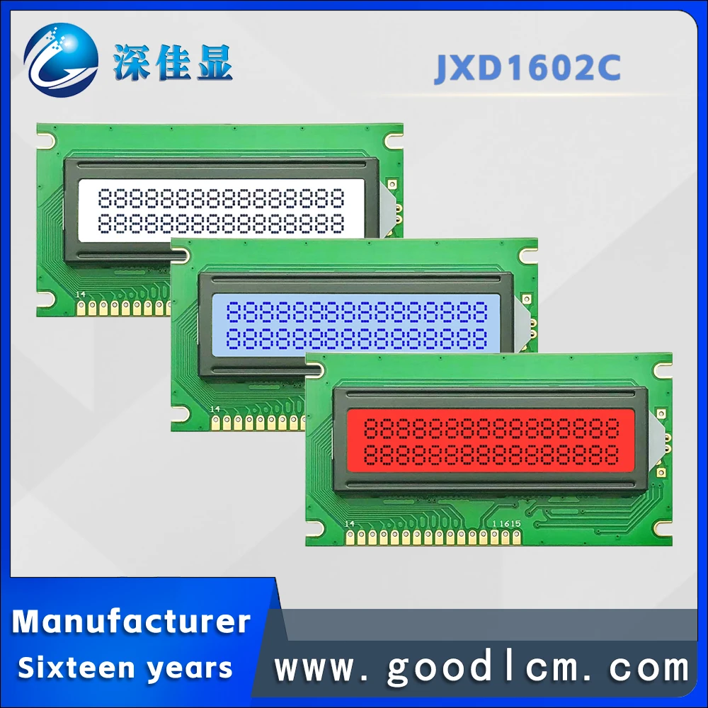 

Russian display LCM module LCD screen 16 * 2 character JXD1602C Monochromatic graphic lattice COB display module