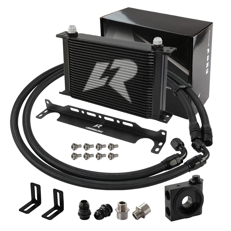 Universal AN10 25 Row Oil Cooler Kit with 73 Degree C Thermostatic Oil Filter Sandwich Plate