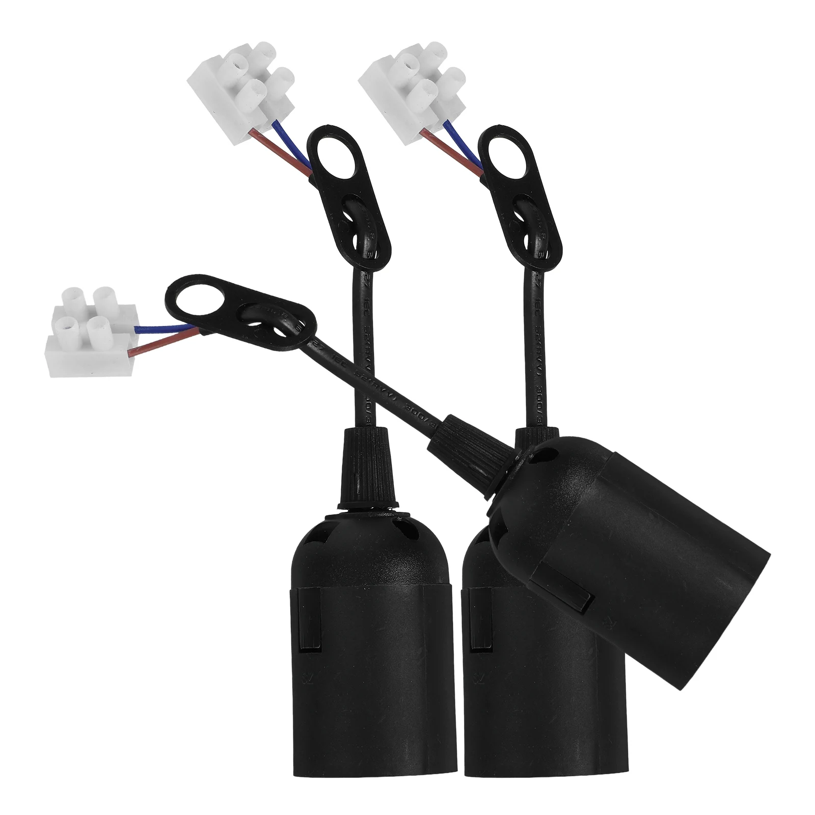 

3PCS E27 Lamp Holder Accessories PET Material Pre Wired Terminal Block Ch Lamp Fixture Pendant Light Socket Home Lighting