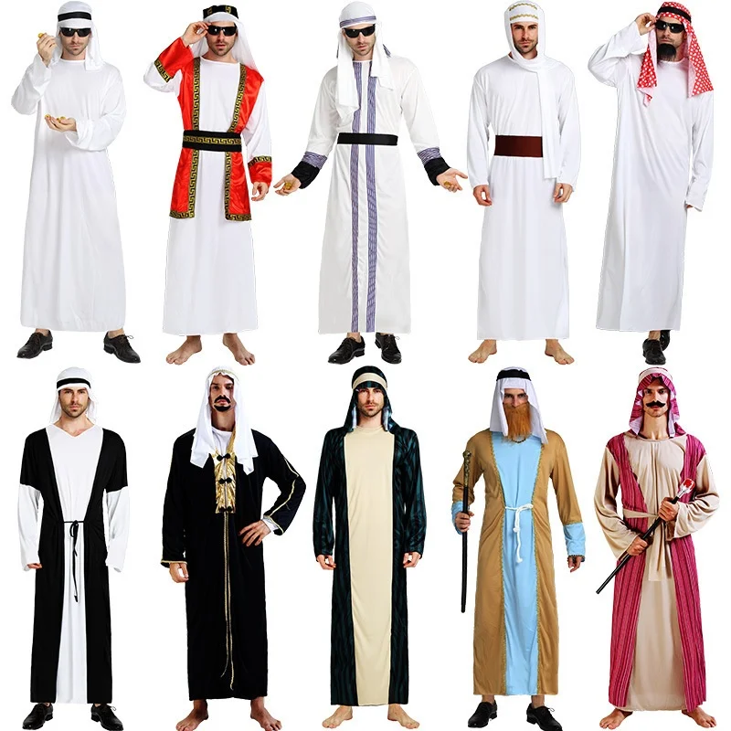 أزياء الهالوين الجديدة لعام 2025 عبر الحدود العربية S دبي أزياء الرجال القديمة الطويلة التقليدية الصينية العرقية للمسرح للنساء