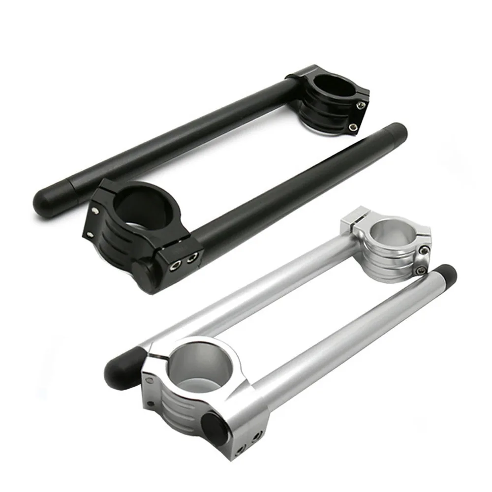 Unniversal Motorcycle Clip-On Fork Handlebars Black Silver 32mm 33mm 35mm 36mm 37mm 39mm 41mm 43mm 45mm 48mm 50mm