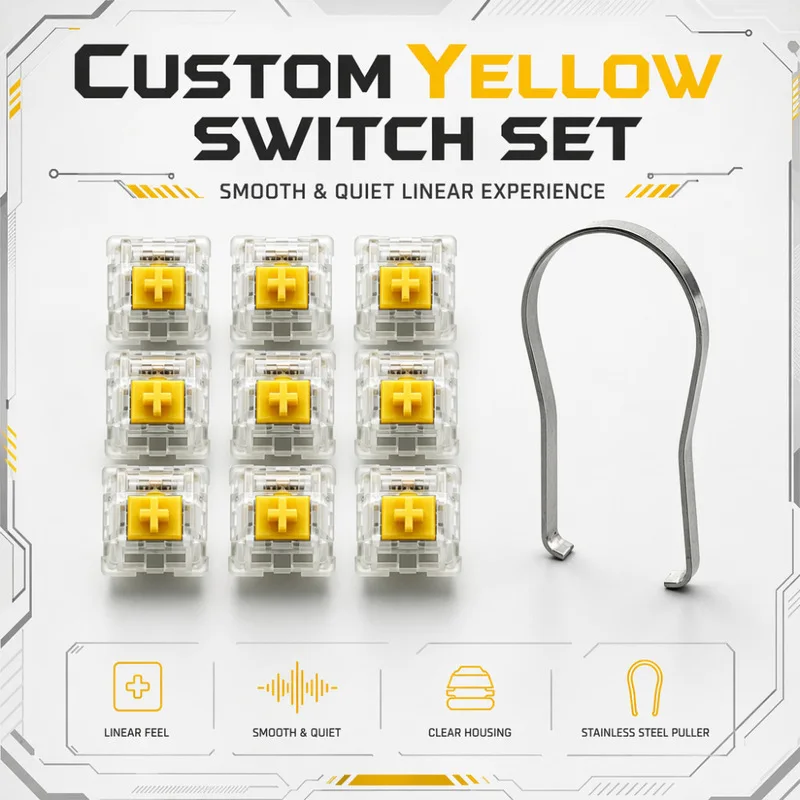 iTLYMechanical keyboard switch cross-shaped linear yellow switch3Mechanical keyboard replacementDIYChange shaft3DPrint
