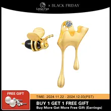 925 Sterling Silver Bee and Honey Earrings #3