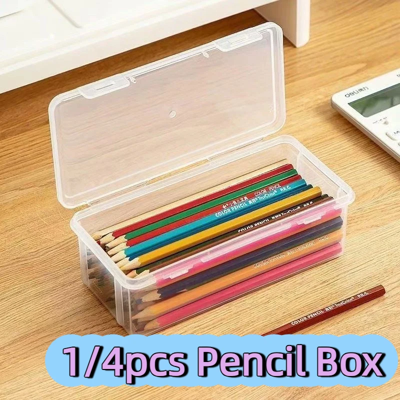 1/4 PCS Bleistift Fall Box PP Bleistift Box Multi-funktion Schreibwaren Organizer Schule Liefert für Büro Stift Box Kits sacs Stift Box