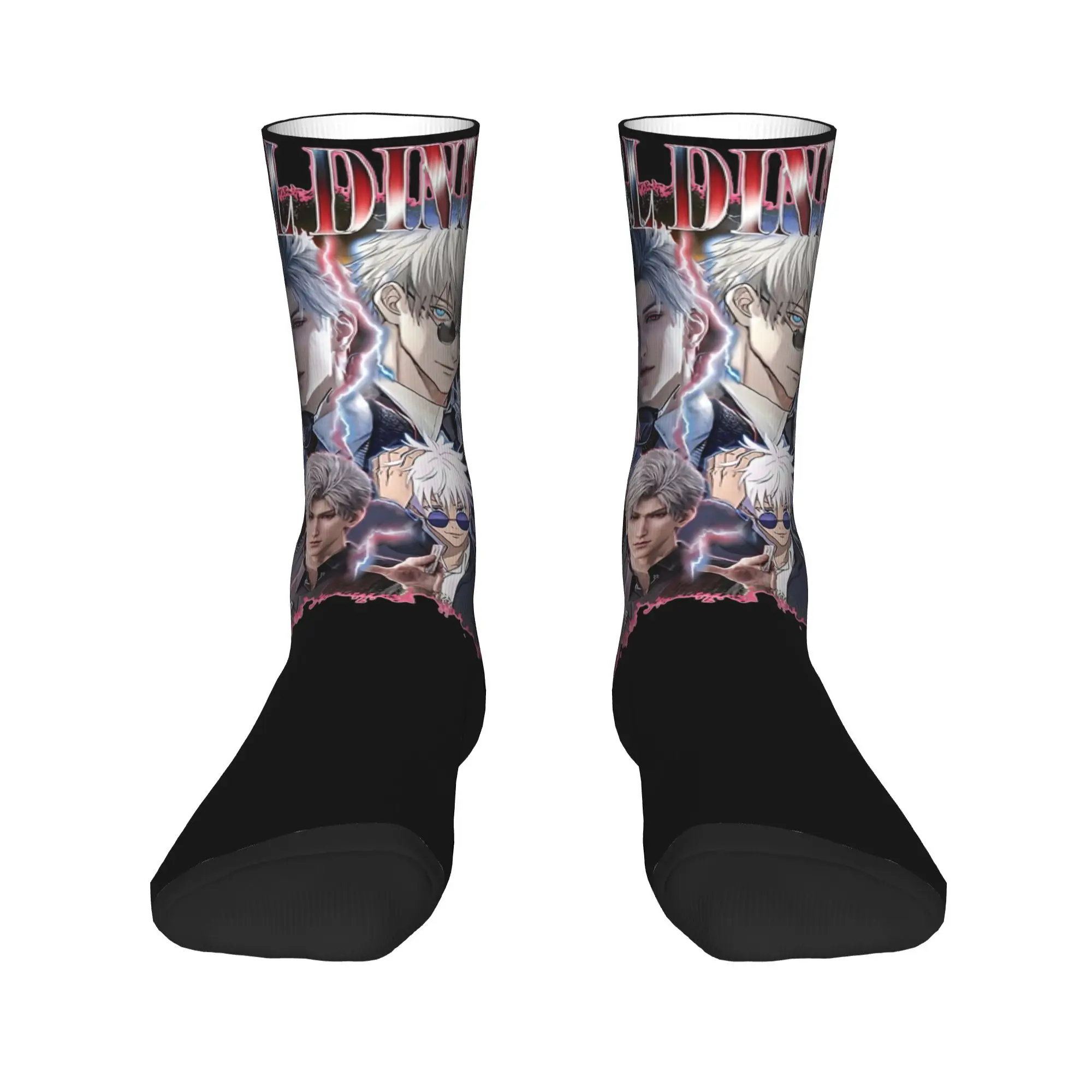 Men Women Gojo & Sylus Girl Dinner Bootleg Outfits Socks Japanese Anime Sweat Absorbing Socks Soft For Party Wear