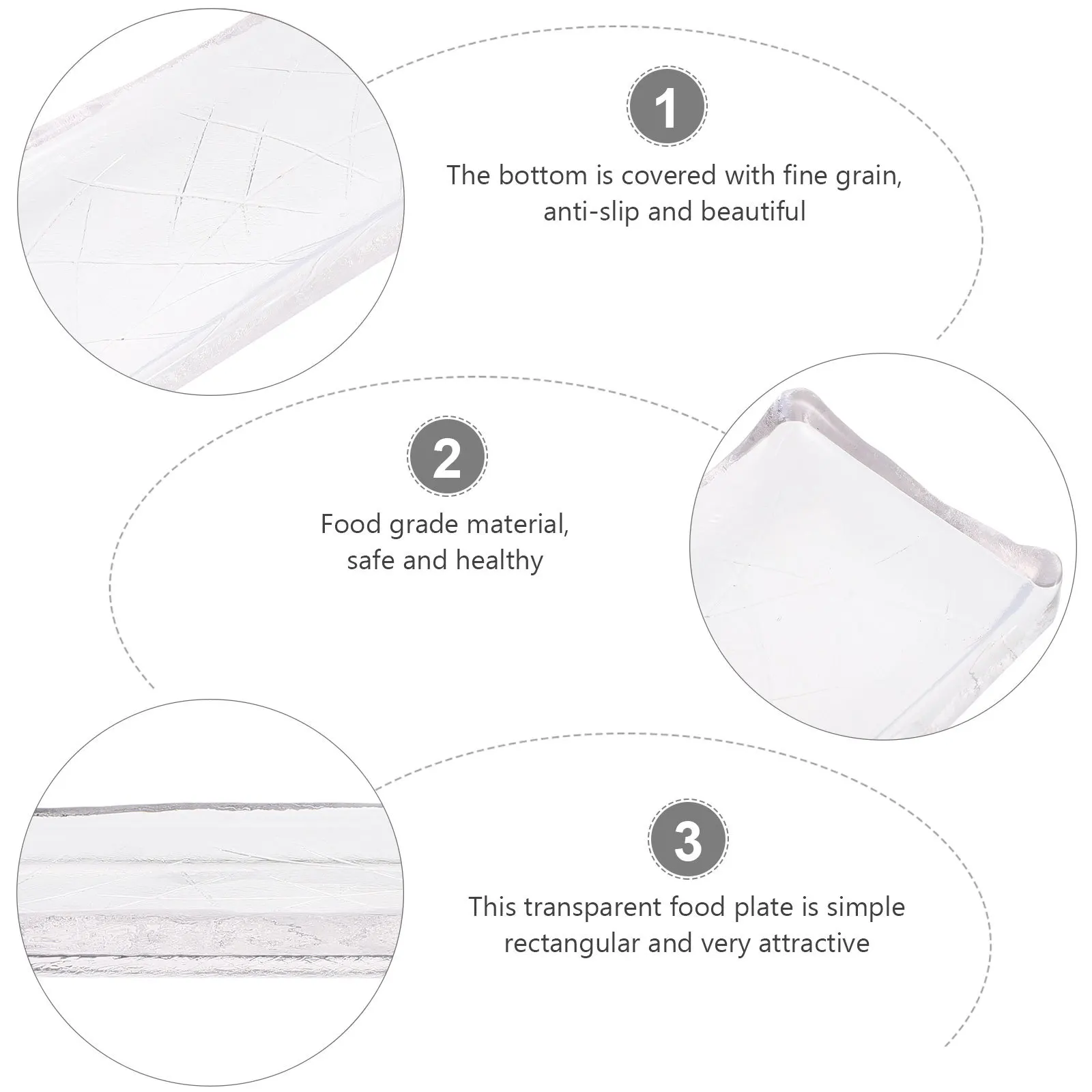 

1Pcs Oblong Glass Dish Transparent Food Storage Tray Ideal for Sushi Western Food Snack Serving Kitchen Tableware