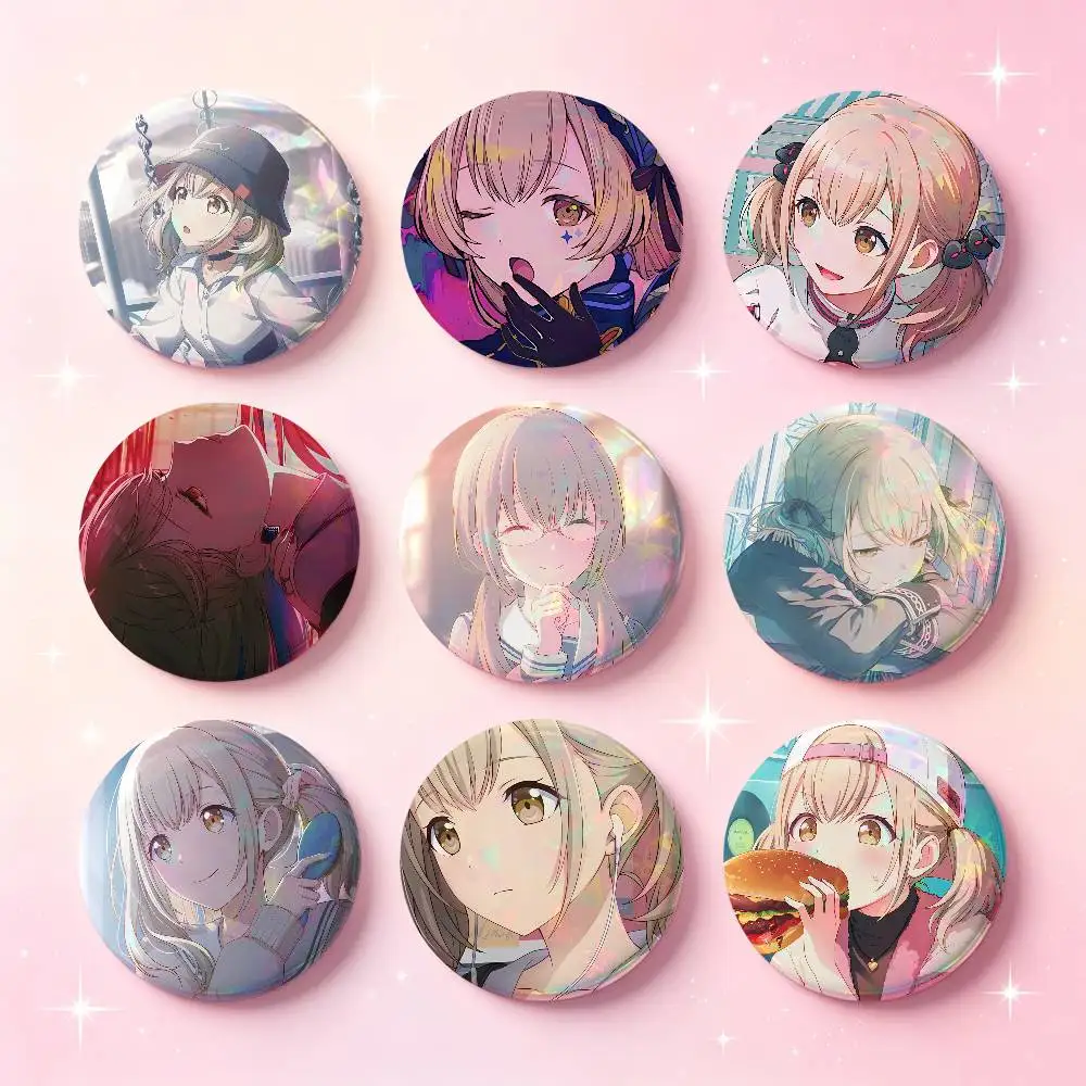 Azusawa Kohane Anime Figure Badges 25 32 44 58 75 Mm Round Cosplay Pin Bag Decor Fans Collect Friends Gifts Brooch Souvenir
