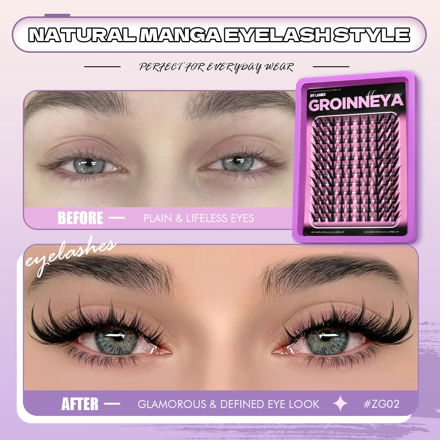 Cat Eye Cluster Lashes, 12 Rows DIY