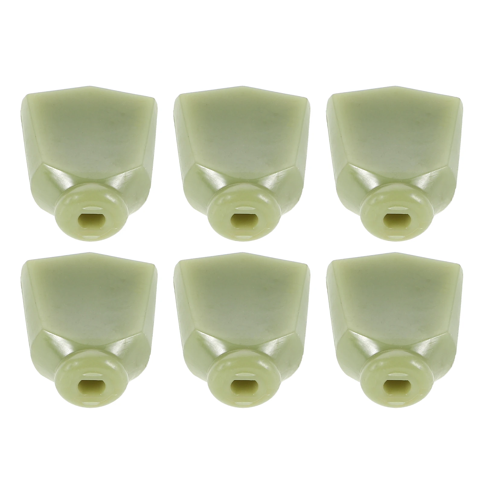 

6 Pcs Guitar Tuner Handle Accessories Olive Green Knobs Plastic Durable Universal Electric Bass Guitars Peg Caps Handles