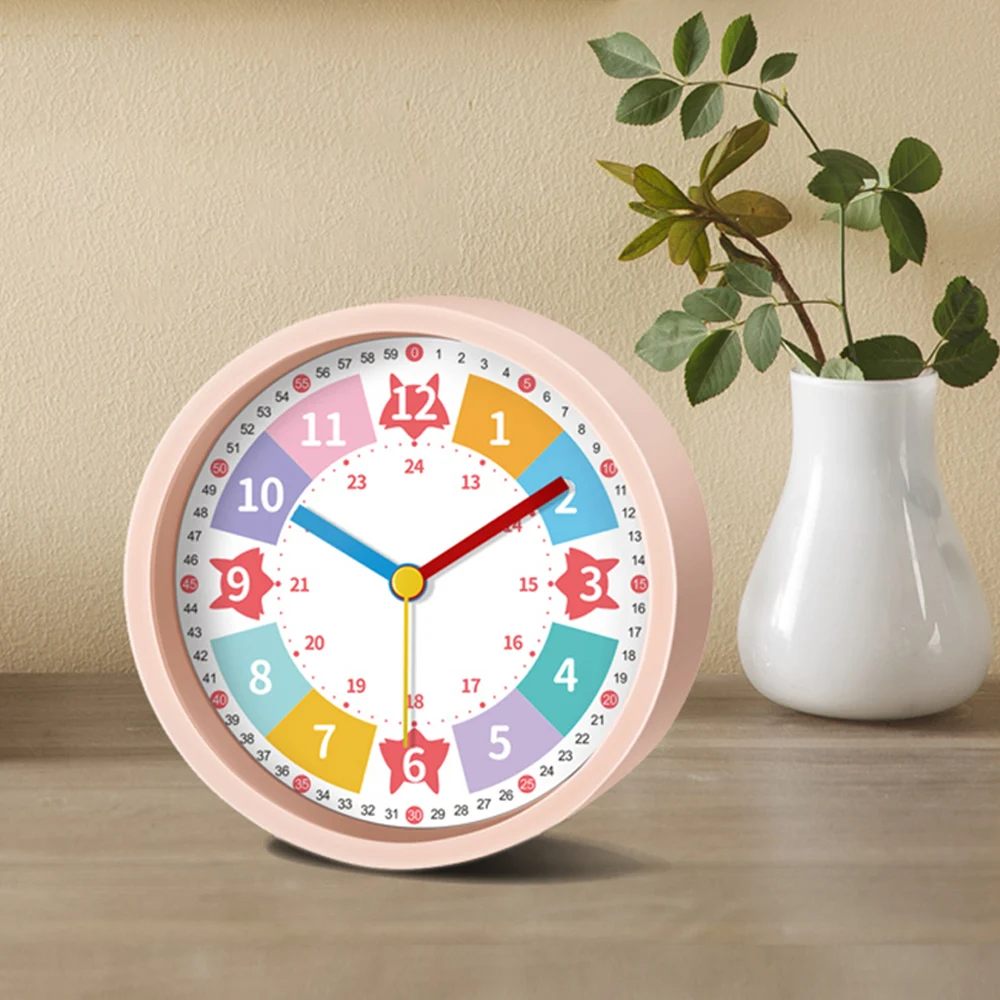 1PC Cartoon Desktop Wecker Lebendige Farbe-blockiert Ziffer Wake-up-Tool für Kinder Schlafzimmer Desktop Zeitmessung Batterie Betrieben