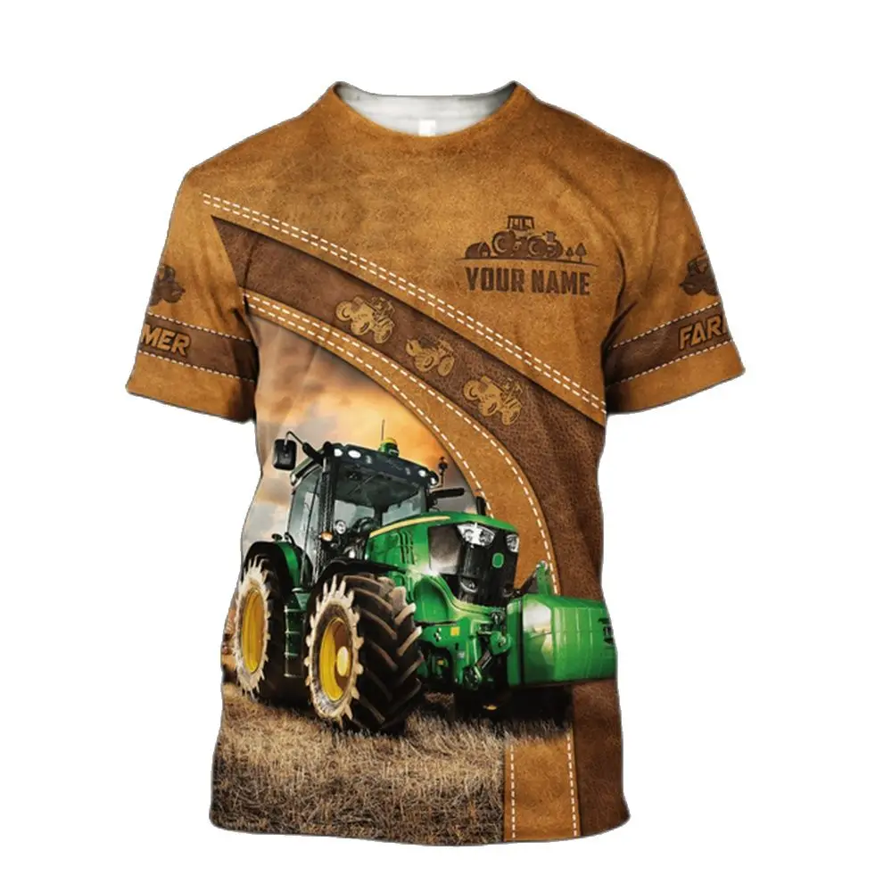 New Tractor T Shirt For Men Custom Print Round Neck Casual Comfortable Breathable Trending Products Personalization Streetwear