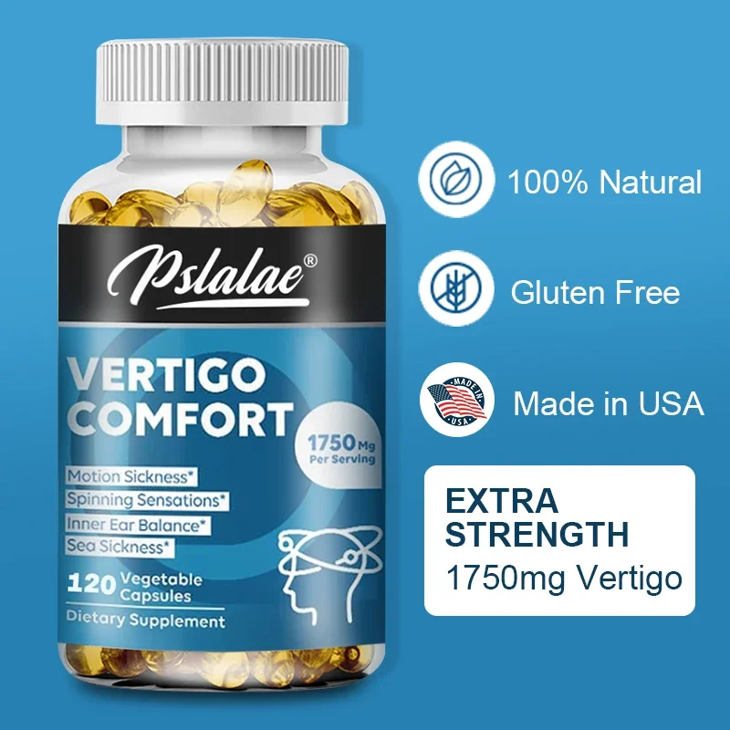 Vertigo Relief Capsules 1750mg Aids Inner Ear Balance, Relieves Tinnitus, Vertigo and Migraines Supplement