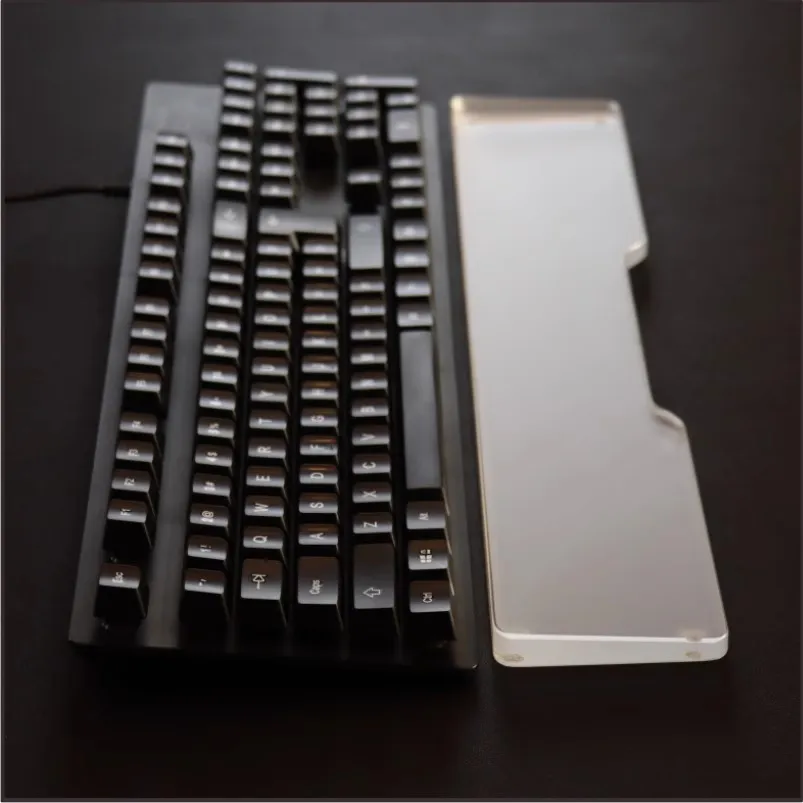 Descanso de mão para teclado mecânico personalizado, transparente, fosco, acrílico, design em forma de u, adequado para teclados mecânicos