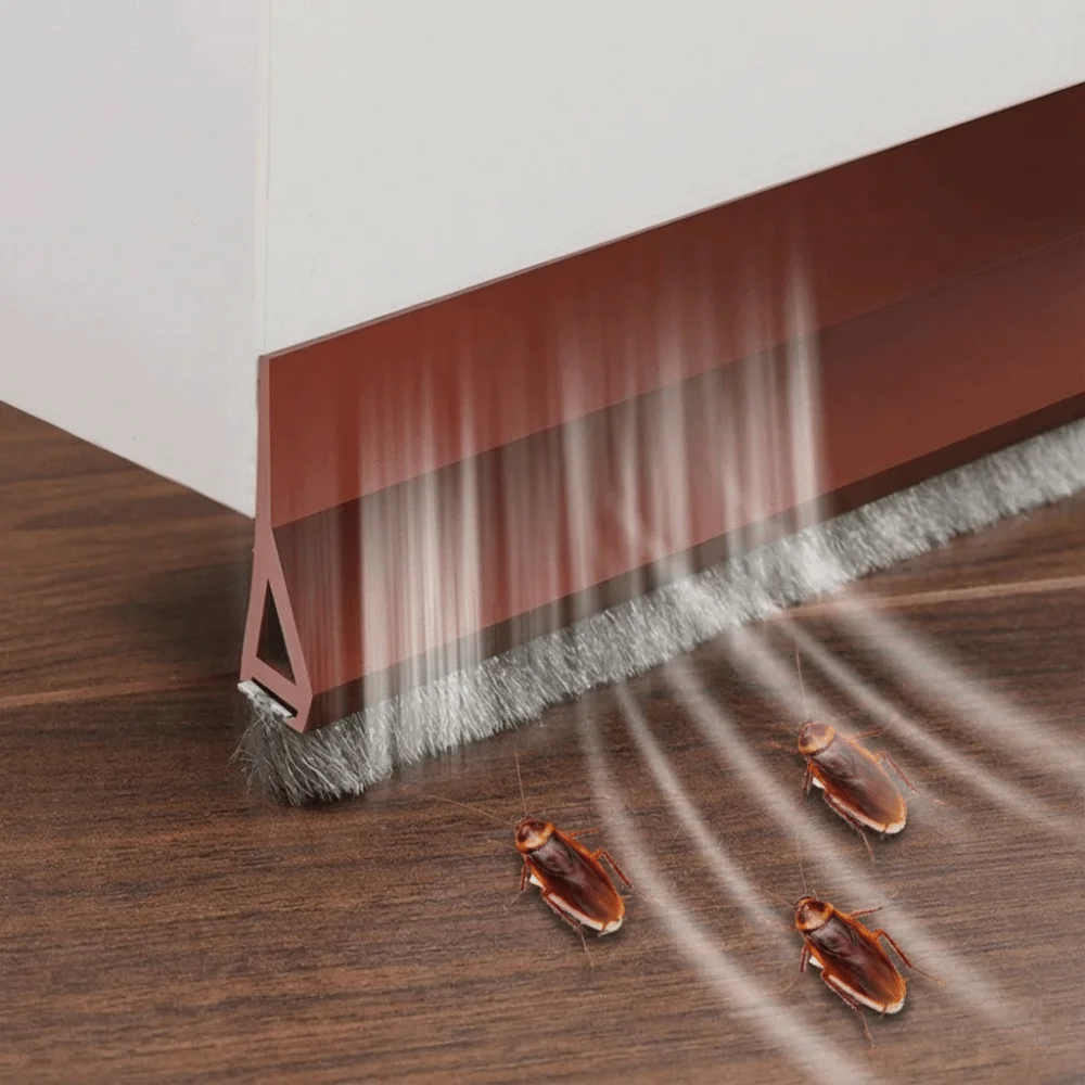 Professioneller PVC-Türdichtungsstreifen Selbstklebend 100cm Türdichtungsband Insektenschutz Schalldämmung Bürstentürdichtung Schlafzimmer