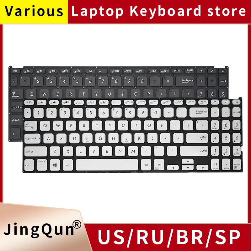 New US Russian SP BR Laptop Keyboard For ASUS Vivobook X512 X512D X512DA X512F X512FA X512U X512UA X512UB V5000 V5000D V5000F