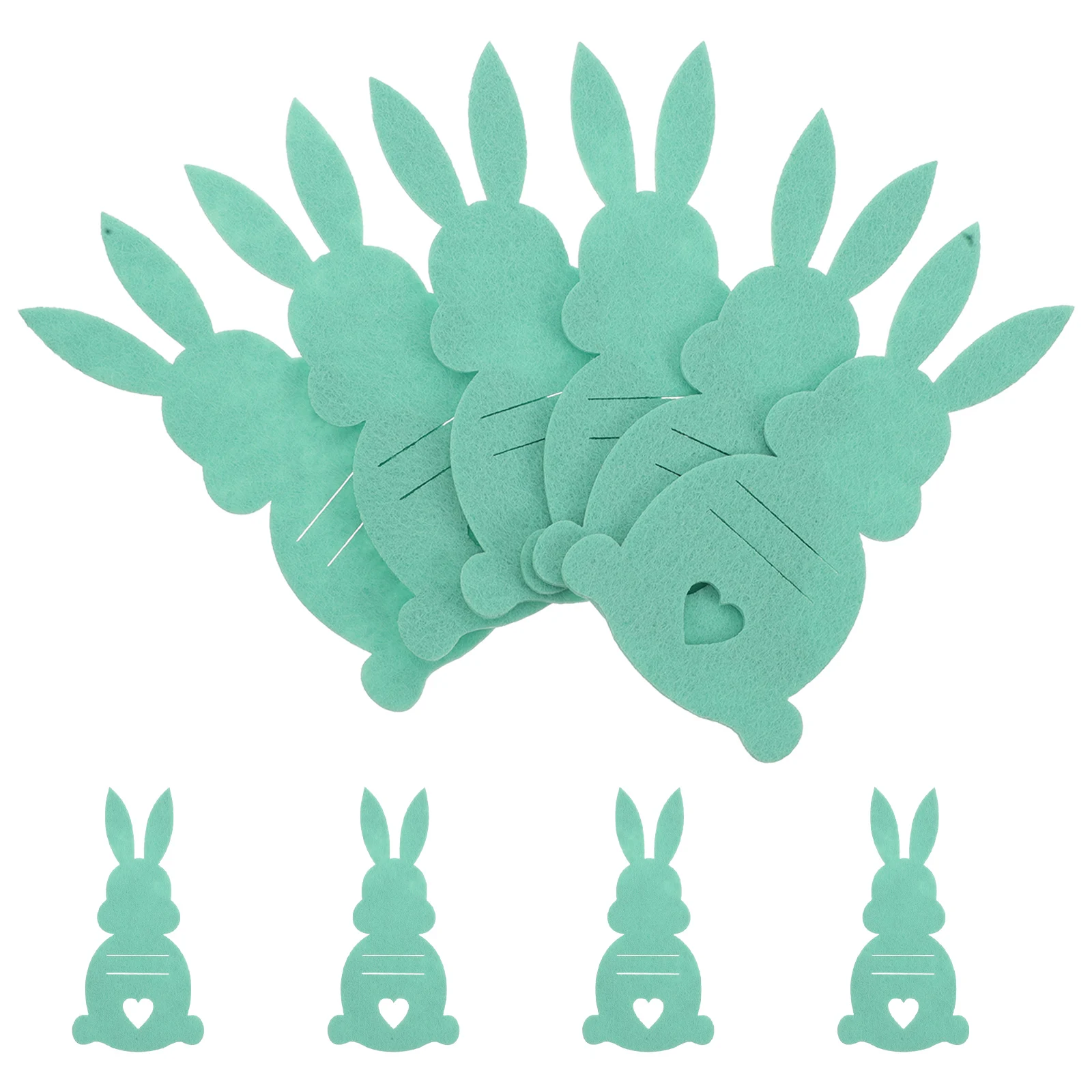 

10 Pcs Bunny Coin Purse Light Green Easter Silverware Holder Rabbit Cutlery Bag Treat Sleeve Durable Materials Practical Decor
