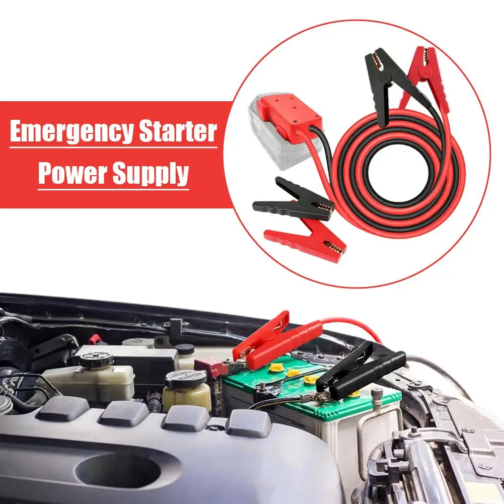 

18V Battery Adapter Jump Starter, Anti-Spark Jumper Cable Clamps, Emergency Car Battery Booster for Dead Vehicle
