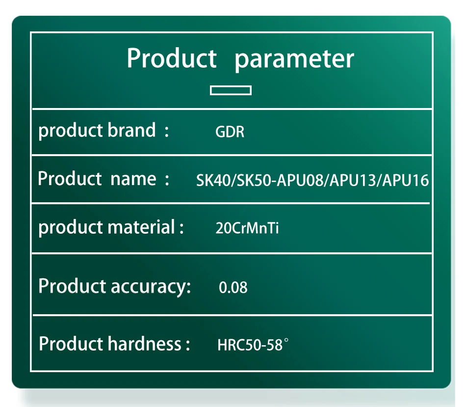 GDR SK30 SK40 SK50 APU APU08 APU13 APU16 JT40 JT50 DIN69871 APU APU16 Werkzeughalter selbstspannendes Spannfutter Werkzeughalterhalterung Werkzeug – Detail 12