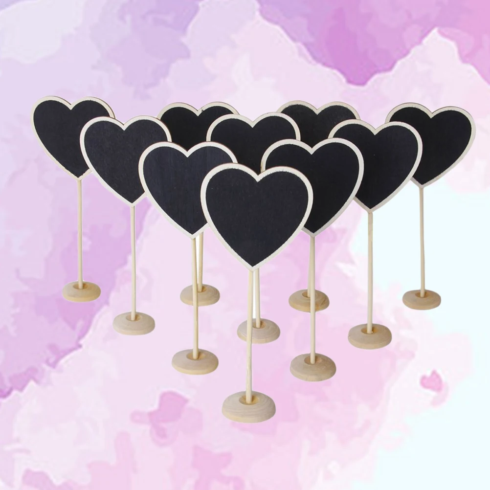 12 ชิ้น Mini 37 มิลลิเมตร Base Party กระดานดําไม้พร้อมฐานข้อความกระดานดํา 18x75 มิลลิเมตรการออกแบบคลิป Quirky ข้อความตกแต่งของขวัญ