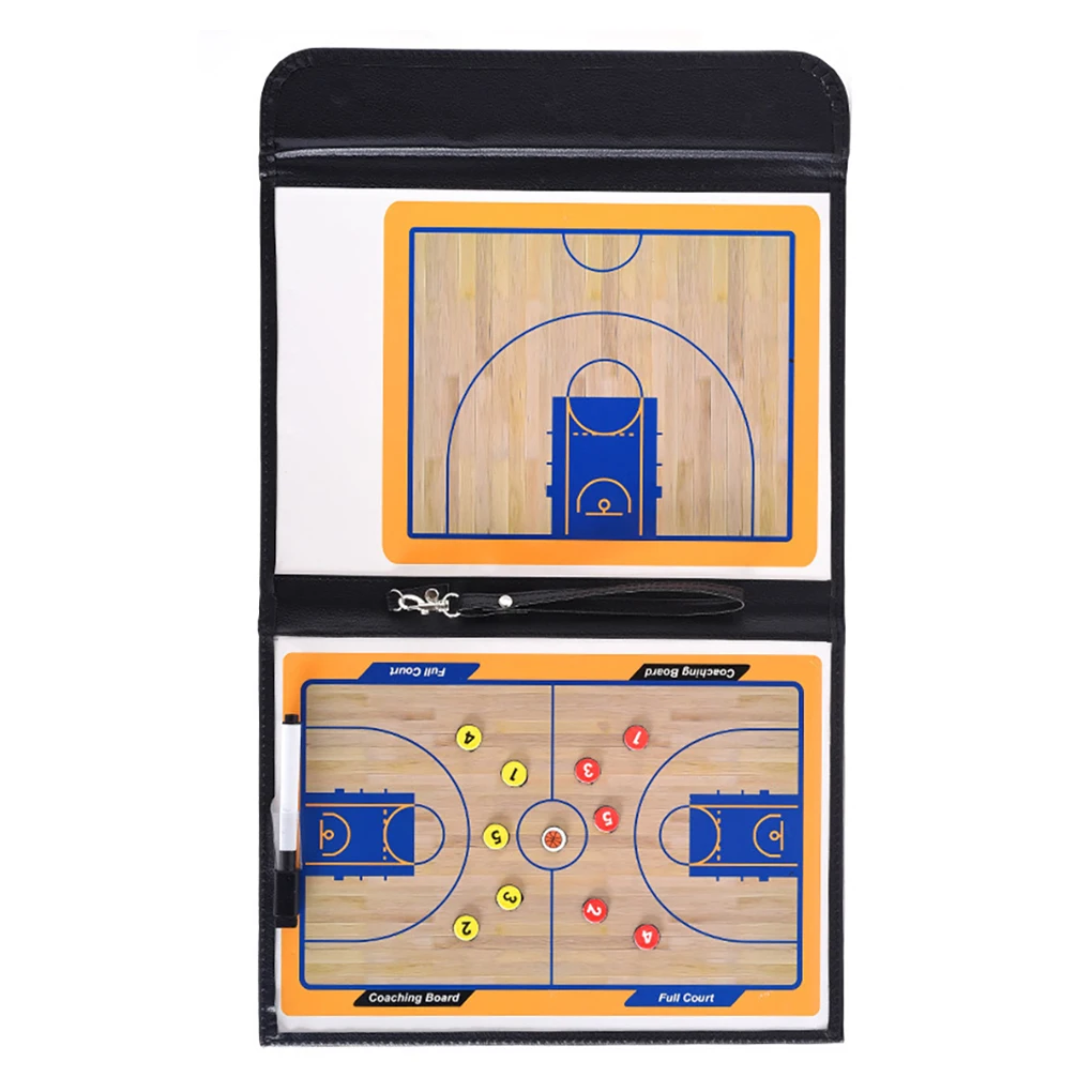 

Basketball Coaching Board Coach Guiding Double-sided Clipboard with Zipper