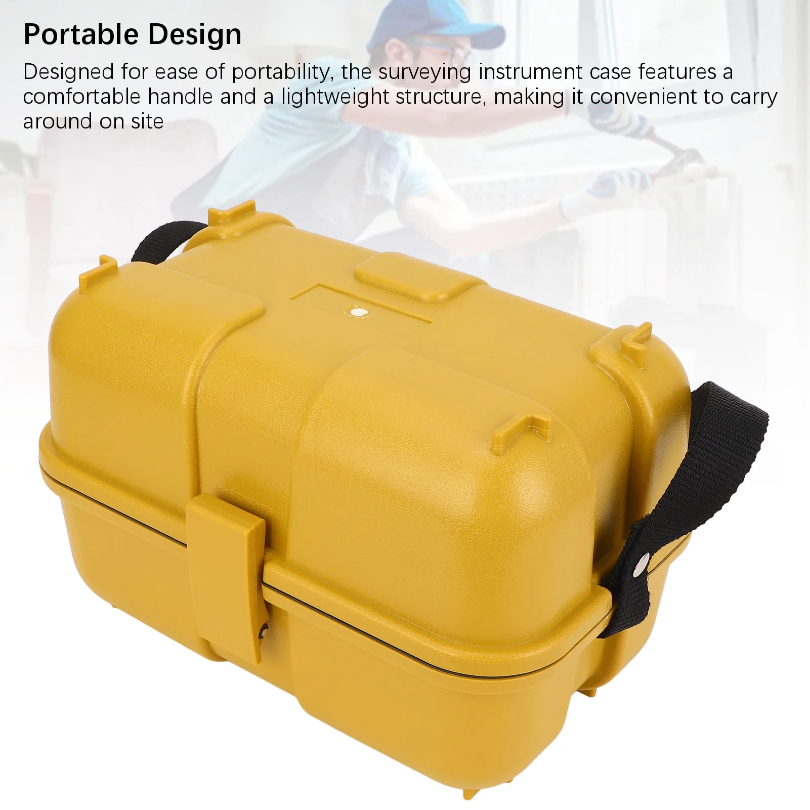 Caja de instrumentos de nivelación amarilla con caja de almacenamiento de nivel de estación Total de plástico de bloqueo único para equipos de topografía