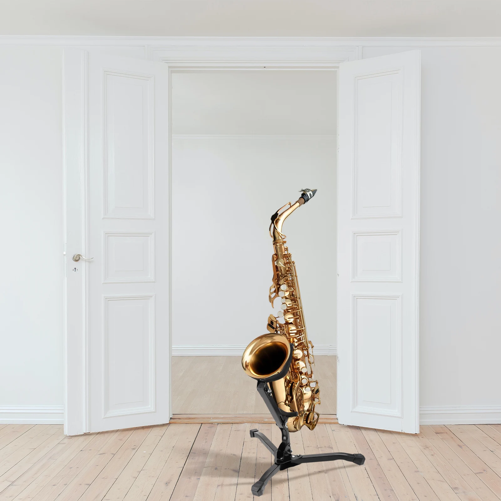 

Foldable Saxophone St Holder Rack Compact Bracket Black Easy Storage Transport Stable Triangular Support Premium Material