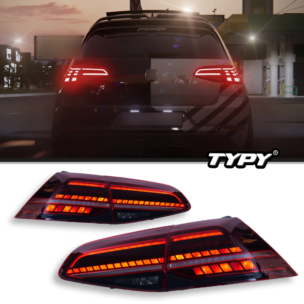 

Full LED Tail Lamps Assembly For VW Volkswagen Golf MK7 Golf7.5 TSI TDI 2013-2019 Rear Taillights Sequential Turn Signal