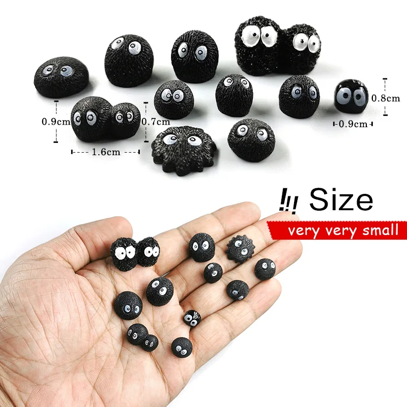 New Luminous Briquettes Elfs Black Ball Sprite Duck Figurine Glowing Miniature Fairy Garden Decoration Accessories Animal Figure