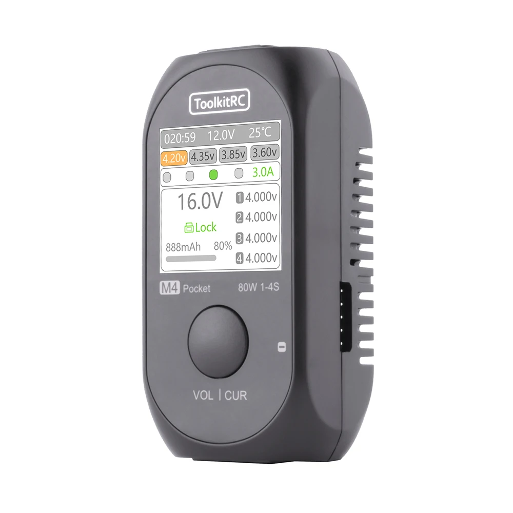ToolkitRC M4 جيب تيار مستمر 80 واط USB-C المدخلات/الإخراج شاحن 5A XT30 XT60 المدخلات 1-4S يبو بطارية شاحن سريع لطائرة RC بدون طيار