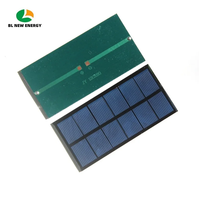 1W 3V Mini Solar Panels Epoxy Solar Cell 120*60MM Polycrystalline Solar Module DIY Solar Toys Educational Plate 10PCS