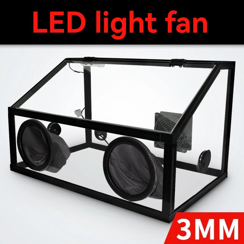 Adjustable speed fan, polished dustproof box, sealed high transparency acrylic board shell, suitable for jewelry craftsmanship