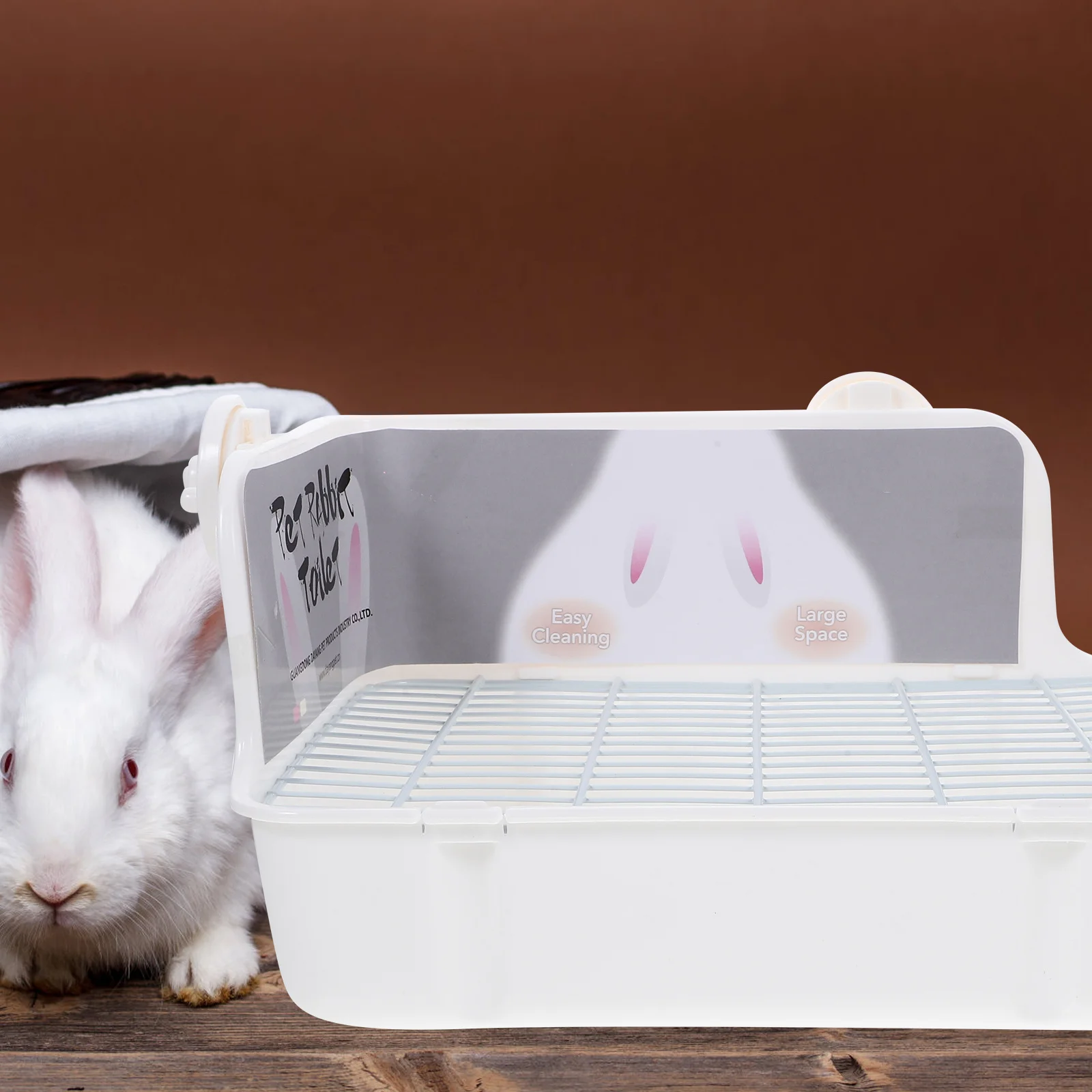 

Corner Rabbit Litter Box Plastic Small Animal Toilet Bunny Potty Training Pan Splash Proof Edge Easy Clean Pet Cage Toilet