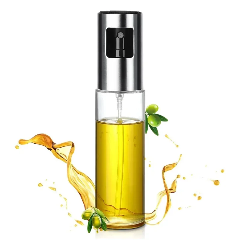Portable cooking oil spray bottle made of glass is suitable for outdoor camping hiking, barbecuing grilling and cooking utensils