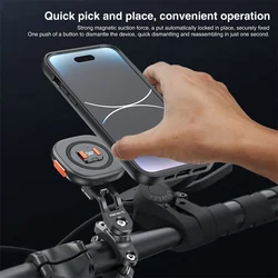 VRIG MG-17L Claw MINI Magnetic Motorcycle Bicycle Phone Holder for Iphone Magsaf Navigation Riding Bracket Shockproof Tube Fixed