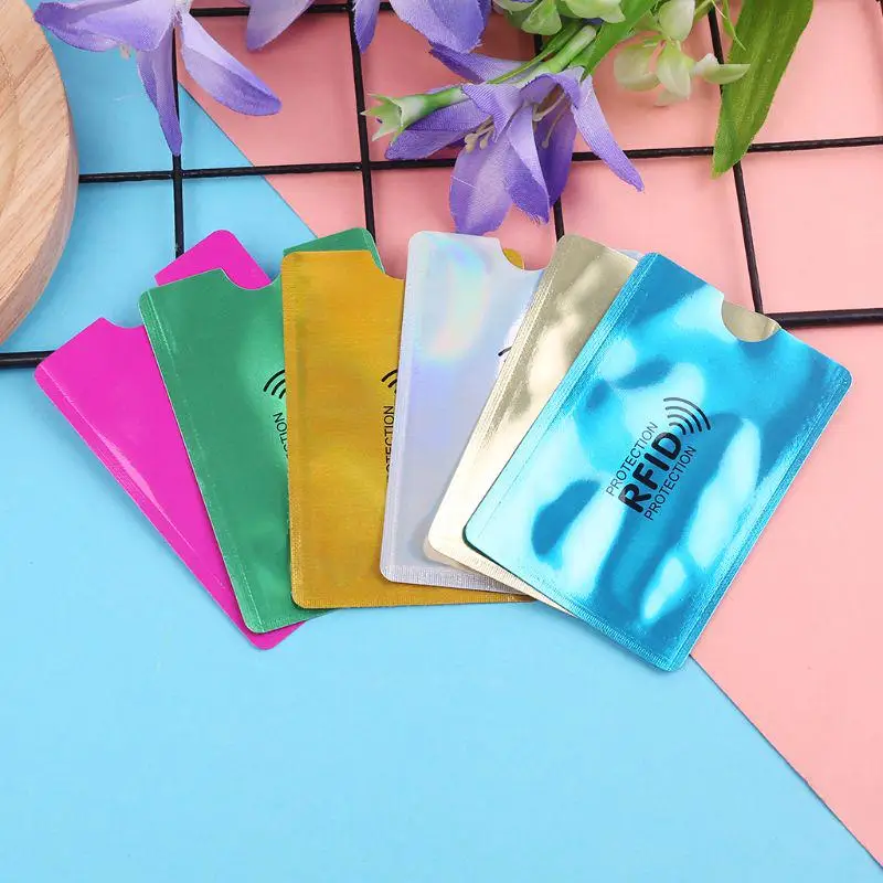 5Pcs RFID Blocking Sleeve Credit Card Protector Bank Business Card Holder Case NFC Anti-theft Brush Cover