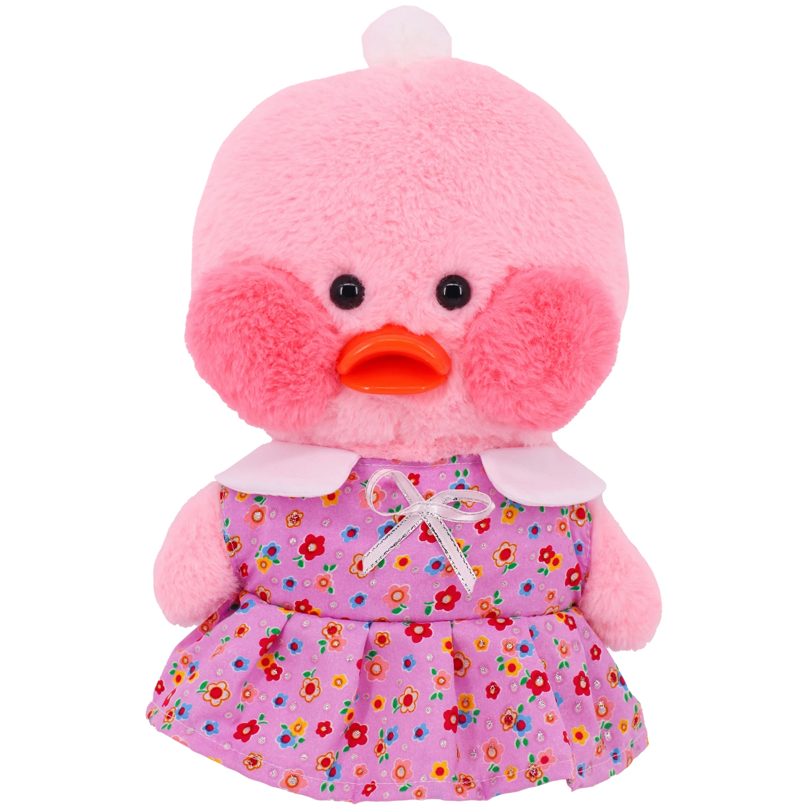 Yellow Duck Doll Clothes for Kids, 30 cm Uniformes, Strawberry Print Dress, Óculos, Messenger Bag, Ladies 'Accessories, Presentes