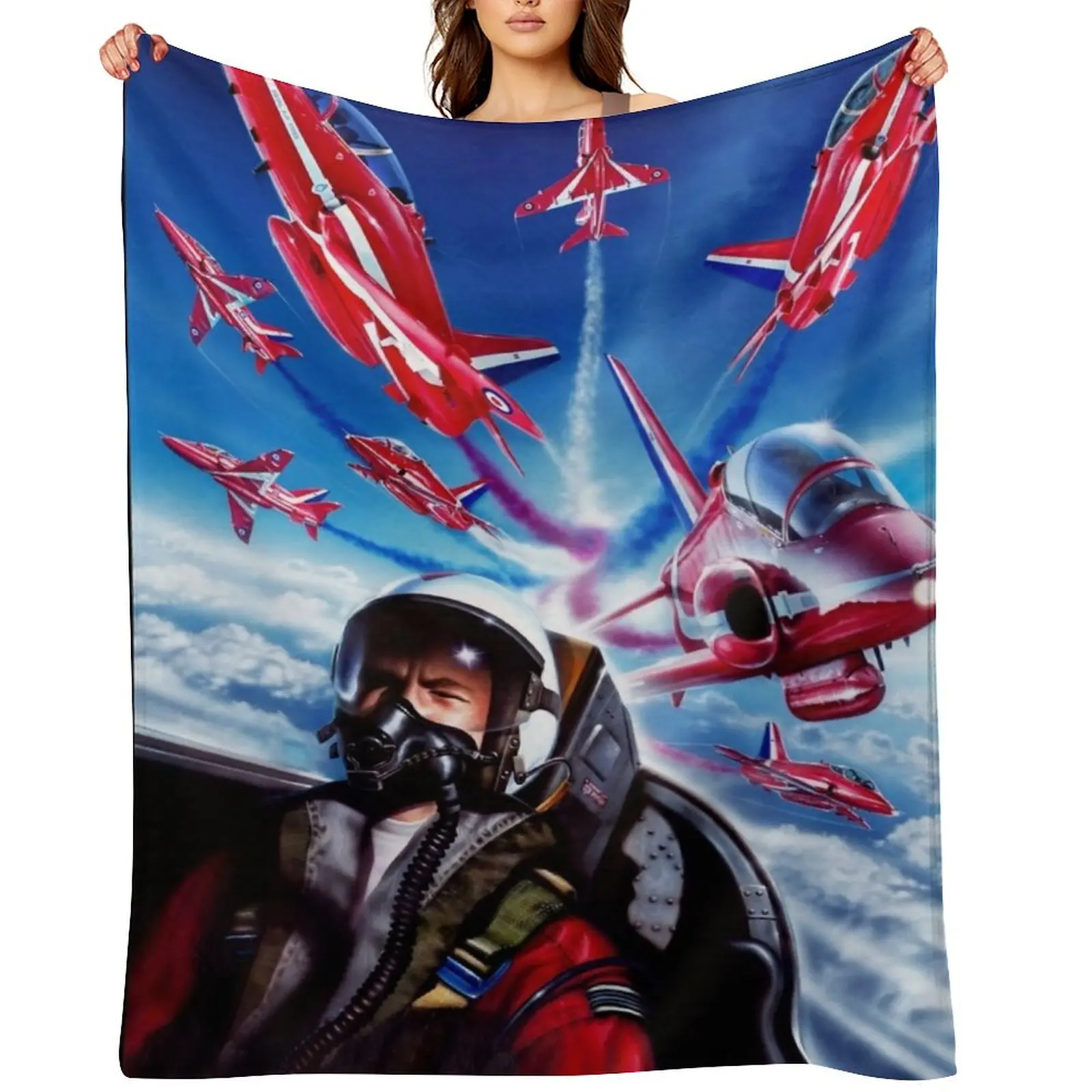 

The Red Arrows Throw Blanket Sofa Quilt Camping Flannel Thins Blankets