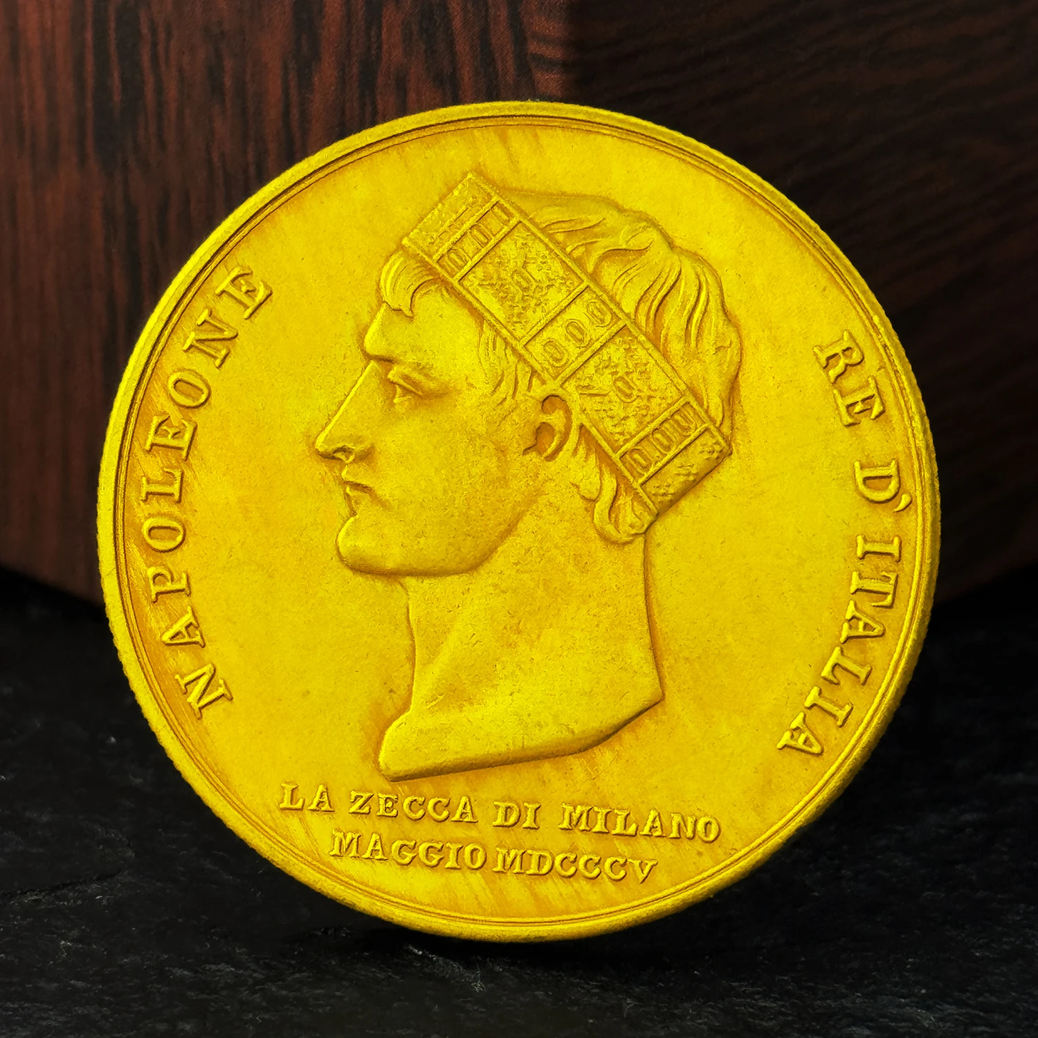 French Napoleon Gold Replica Commemorative Coin, Home Decor Medal, Collectible Figurines for History Enthusiasts