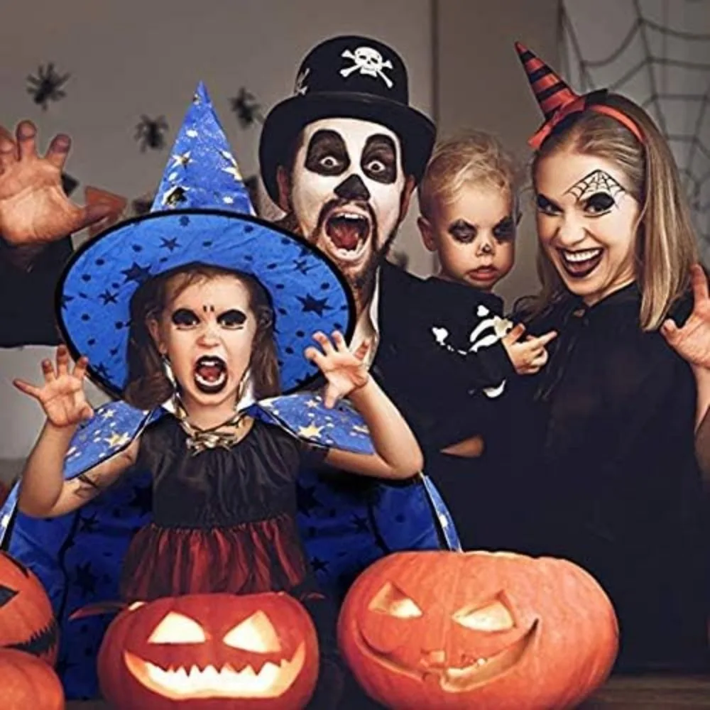 Peleryna czarodzieja, płaszcz czarownicy z kapeluszem i torbą z dynią, rekwizyty kostiumowe na Halloween dla dzieci na imprezę cosplay