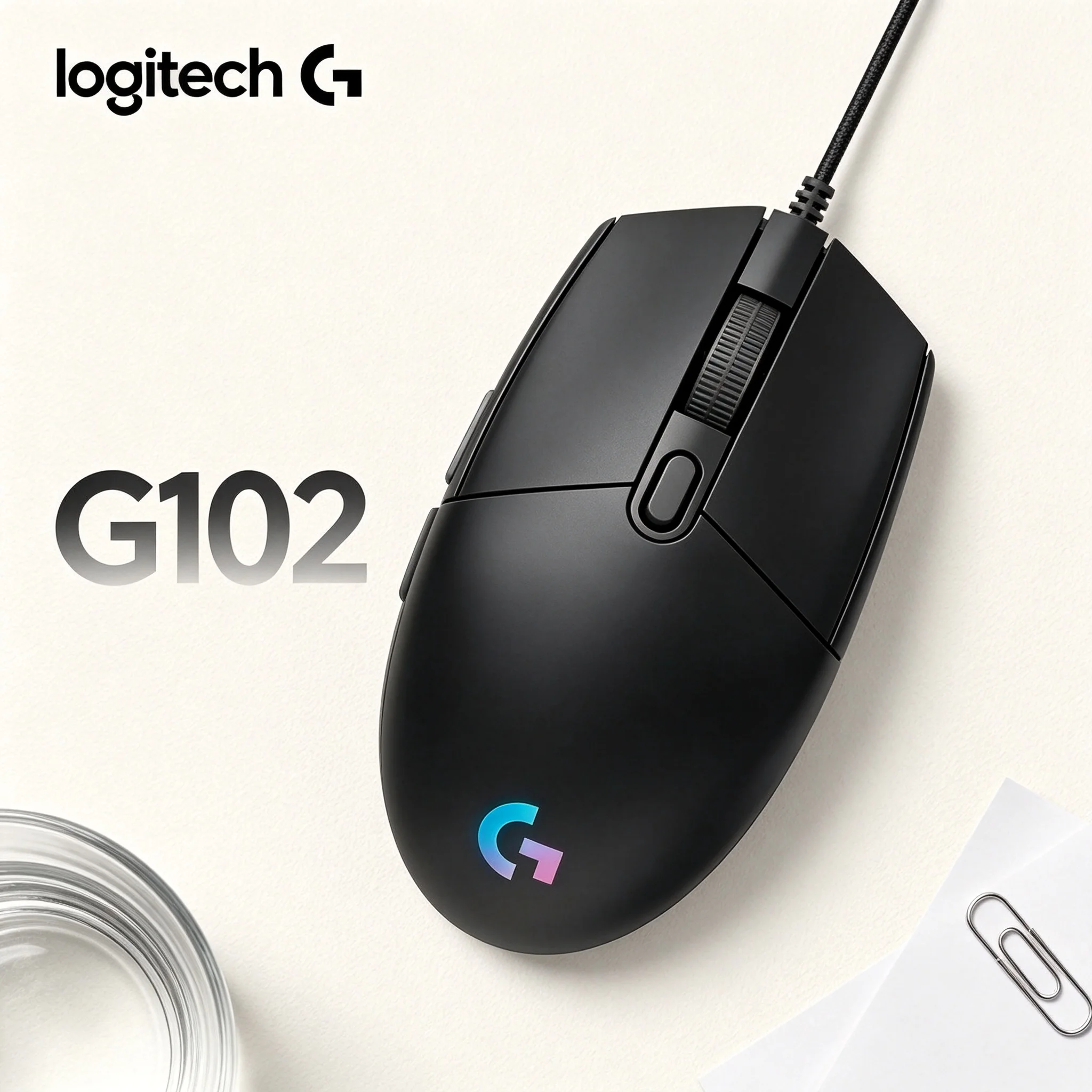 Logitech G102 RGB Wired Computer Mouse High‑Speed USB Interface For CS2 PUBG Valorant Gaming And Office File Processing