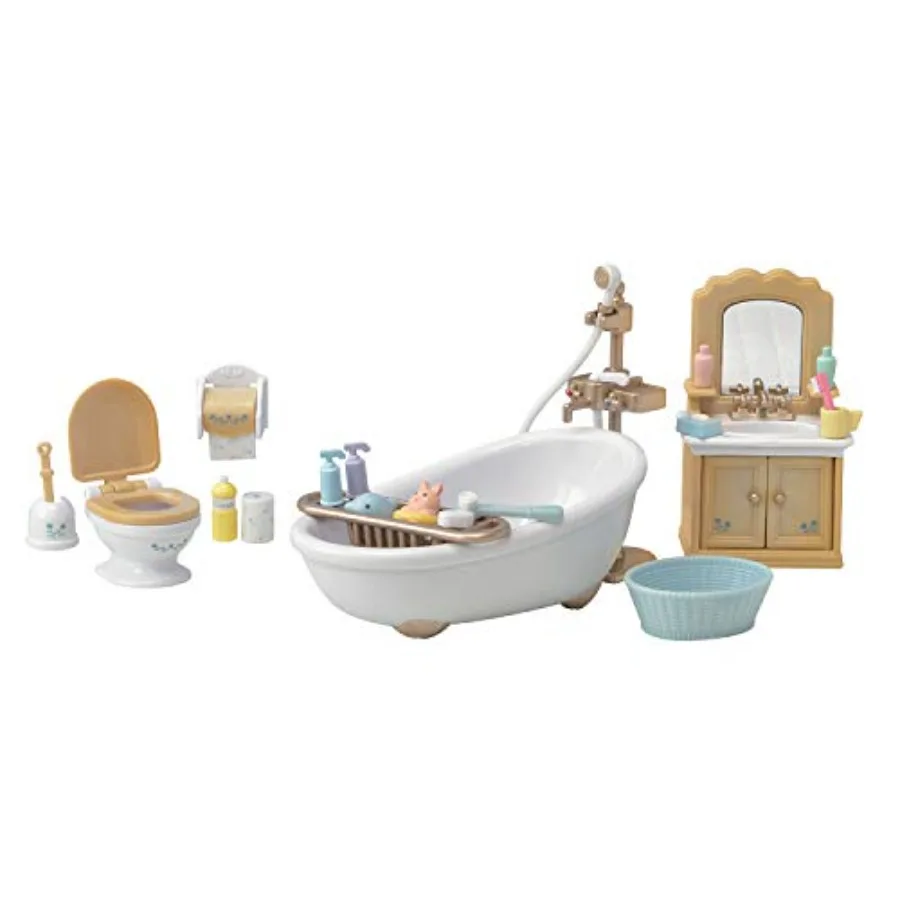 

Country Bathroom Set - Toy Dollhouse Furniture and Accessories Set for Ages 3+