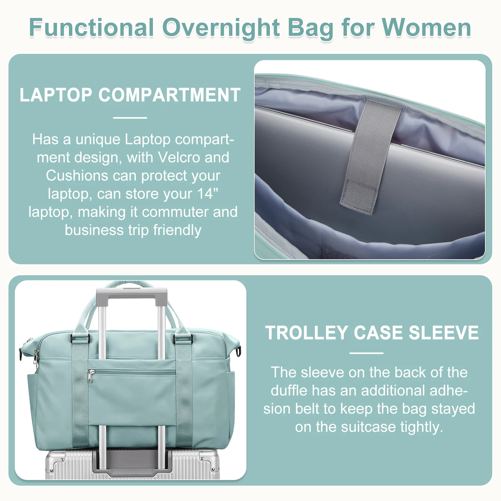 Weekender Bags for Women,47x18x34,Travel Duffel Bags with Laptop Compartment,Personal Item Carry on Overnight Tote Hospital Bag