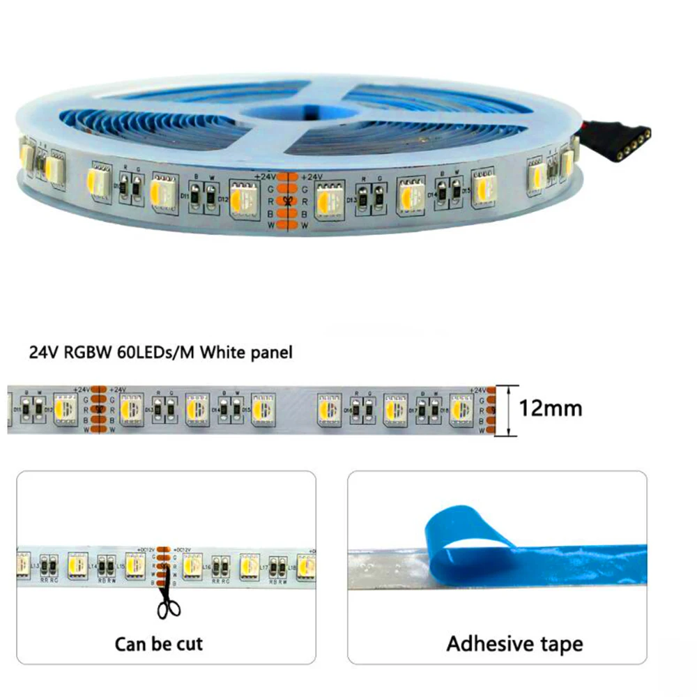 DC 12V 24V 5050 RGB LED Light Strip Waterproof 5M 300LEDCCT RGBCCT RGBW RGBWW White Warm White LED Light Strip Flexible