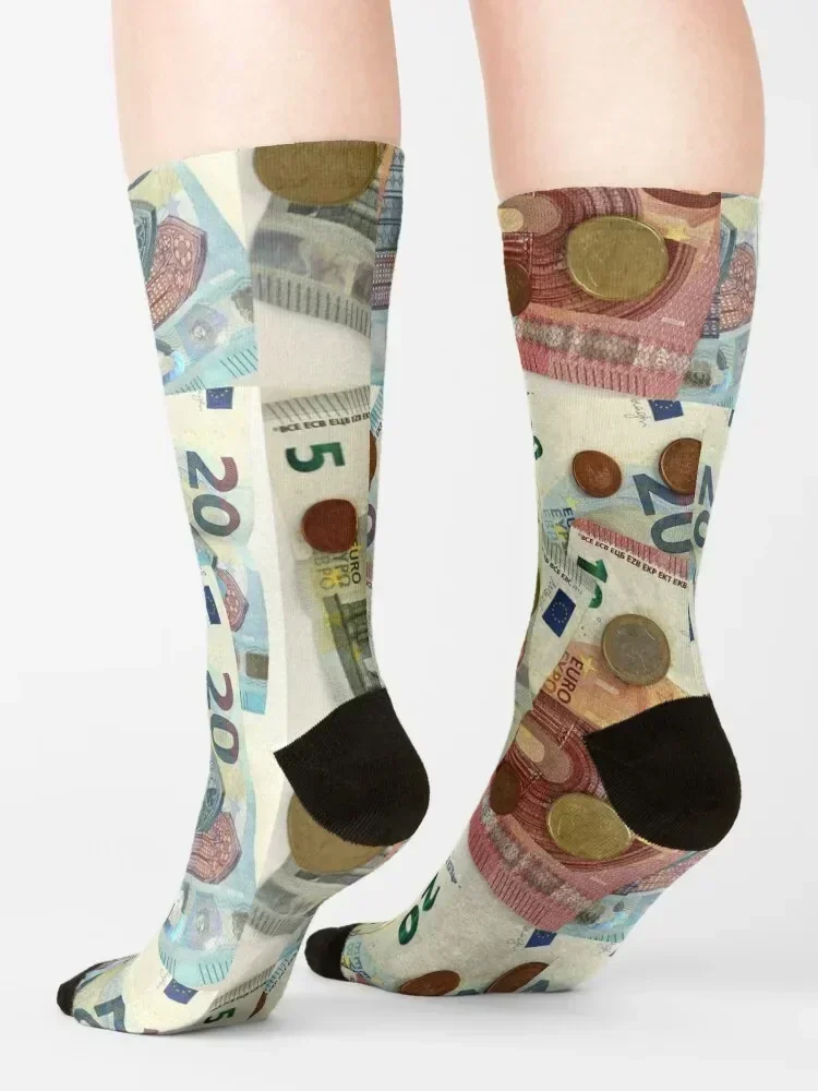 Euro Banknotes and Coins Socks Wholesale Rugby shoes christmas stocking Socks For Men Women's