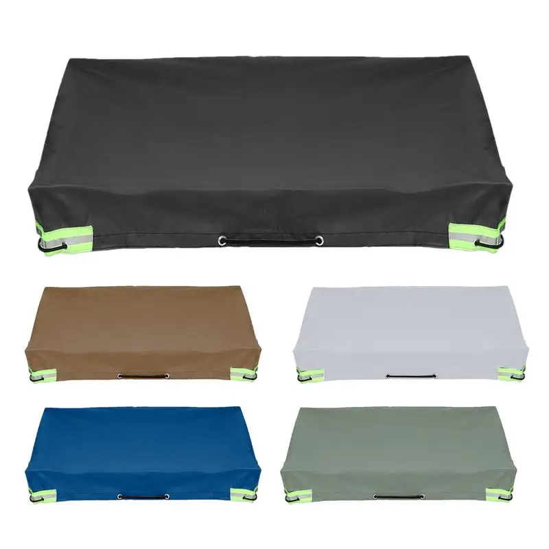 Trailer Cover RV Camping Tarpaulin Auto Roof Ripstop Tent Heavy Duty PVC Waterproof Protector Cover Canopy Rubber Belt  Travel