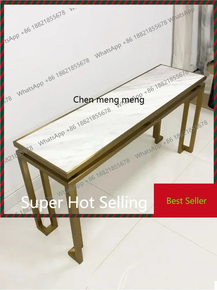 

ZZNordic entrance cabinet, stainless steel, rack light luxury entrance counter strip, sofa partition bar counter