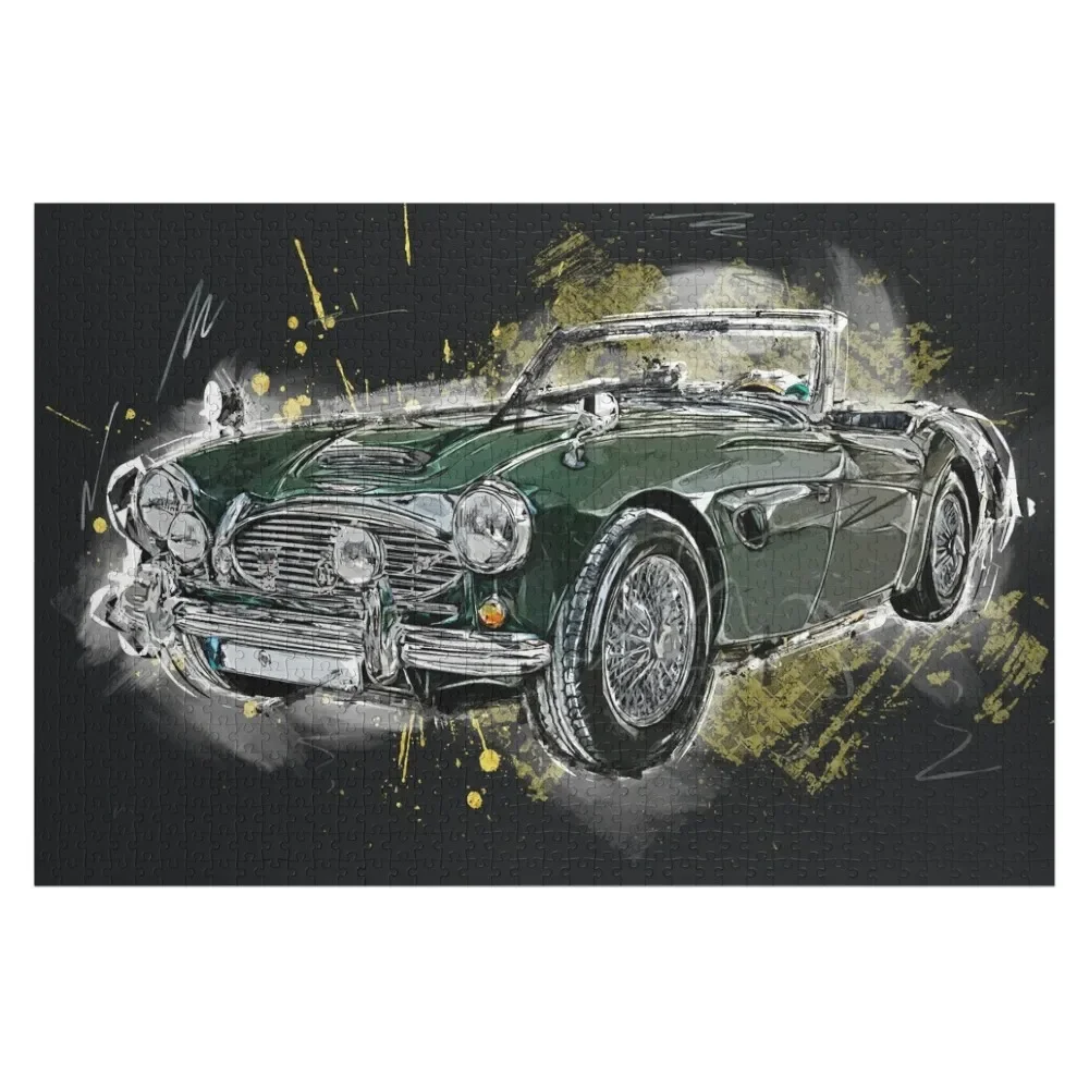 

Austin Healey 3000, Retro British Sports Car, Vintage Convertible Jigsaw Puzzle Custom Wood Custom Gift Wooden Adults Puzzle