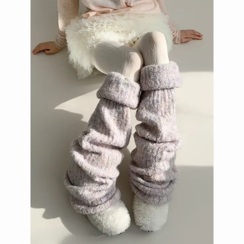 Ladies Street Leg Warmers Gothic Lolita Harajuku Y2K Knee‑Length Flare Leg Socks Soft Leg Cover for Cosplay Party Daily Female