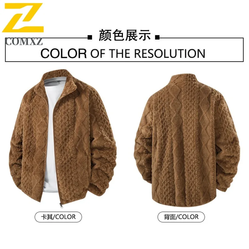 COMXZ الرجال جاكيت من الصوف 2025 السفر مقاومة البرد حجم كبير ارتداء اليومي وسادة مبطنة رحلة التخييم عالية الجودة الشتاء الحشو